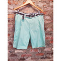 True Rock Mens Size 34 Mint Green Chino Shorts Belted Flat Front Pockets