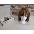 Short Bob Wig With Bangs Womens 10 Inch Heat Friendly Brown Blonde P4/27 2x1