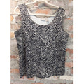 Chico's Womens Tank Top Size 2 Black White Zebra Print Sleeveless Stretch