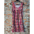 NY Collection Womens Plus Size 1X Dress Pink Geometric Sleeveless Shift