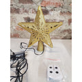 Christmas LED Tree Topper Light Projector Star Gold Glitter Rotating Holiday