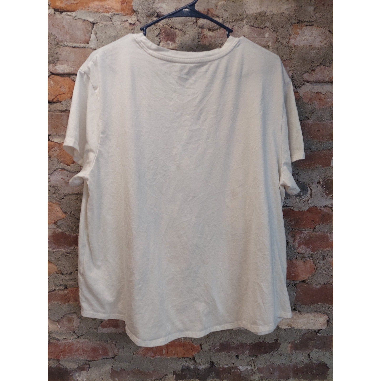 Sonoma Graphic Tee XXL Cream Floral Checkered Relaxed Short Sleeve