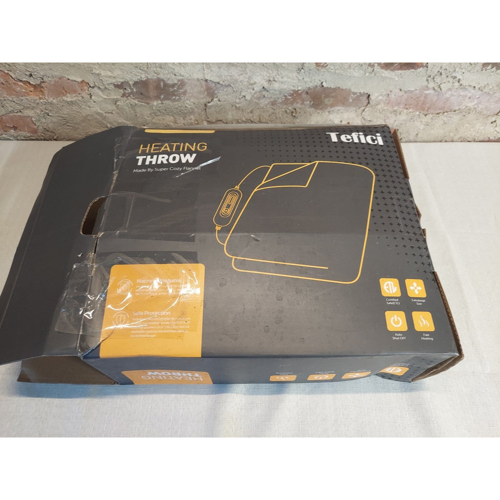 Tefici Heating Throw Electric Blanket Auto Shut Off Flannel Extra Large 50x60