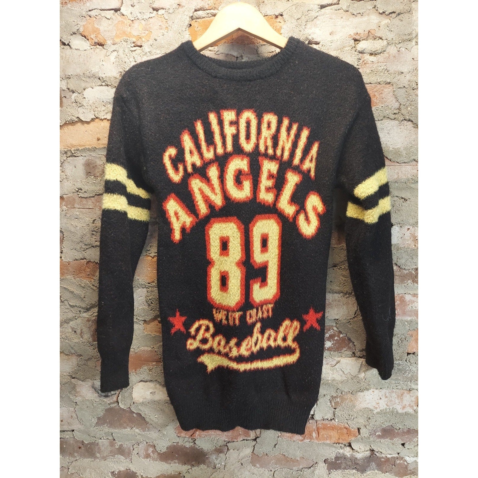 Womens Sweater S Dress Black California Angels 89 West Coast Baseball Tunic Knit