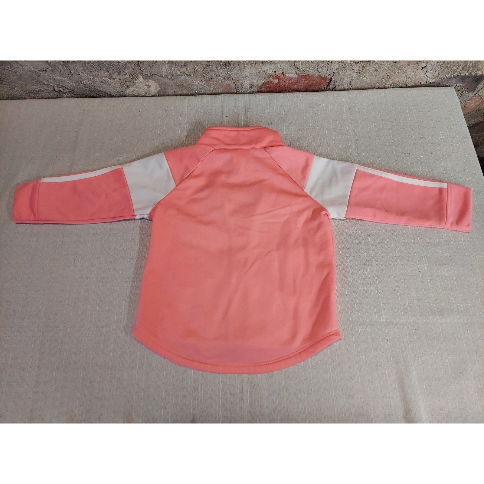 Adidas Baby Track Jacket 6M Pink White 3 Stripe Full Zip Athletic