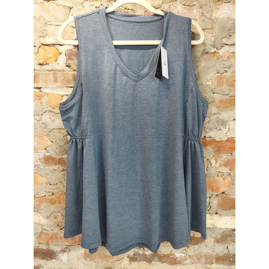 Baléaf Womens Tank Top XL Heather Blue V Neck Sleeveless Flowy Athletic
