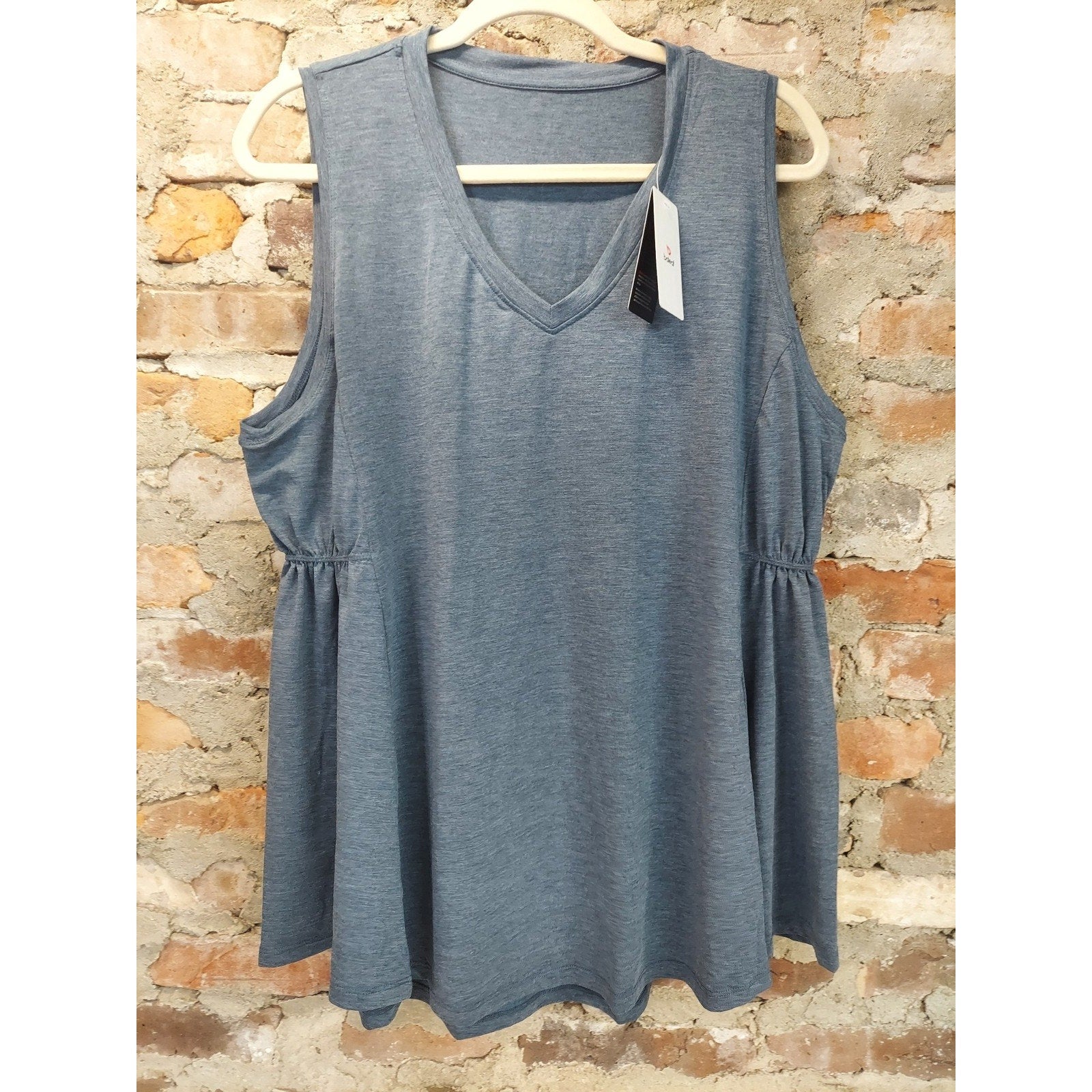 Baléaf Womens Tank Top XL Heather Blue V Neck Sleeveless Flowy Athletic