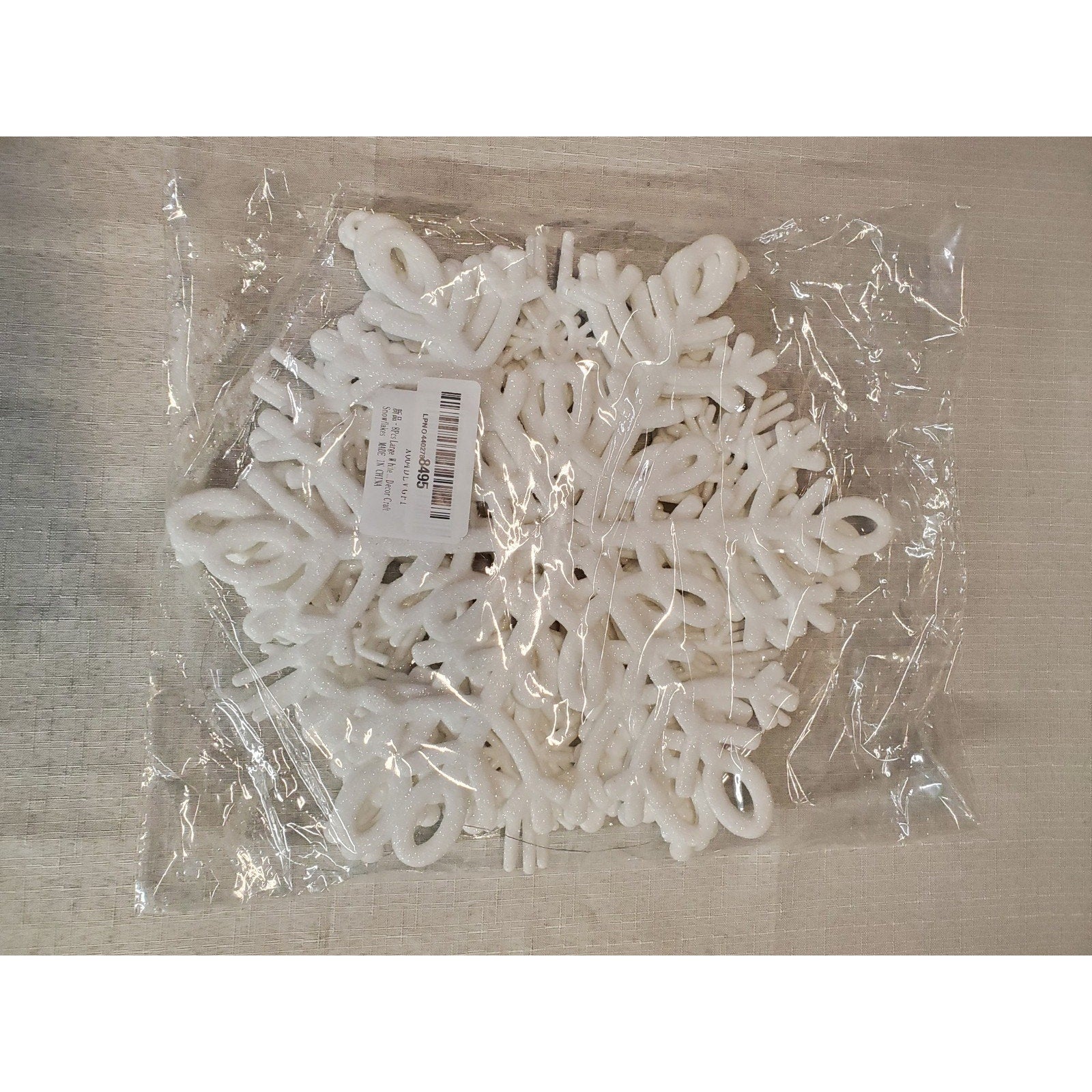FortuneShare White Wicker Rattan Frosted Christmas Tree Decor Set 6 Holiday