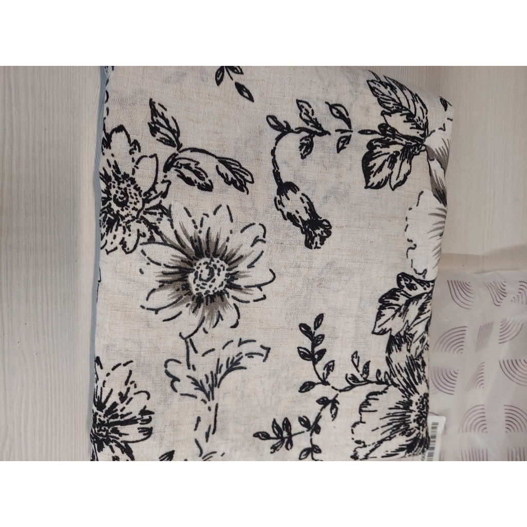 Jinchan Floral Linen Curtains Drapes 63 Inch Length Grommet Top Set 2 Panels