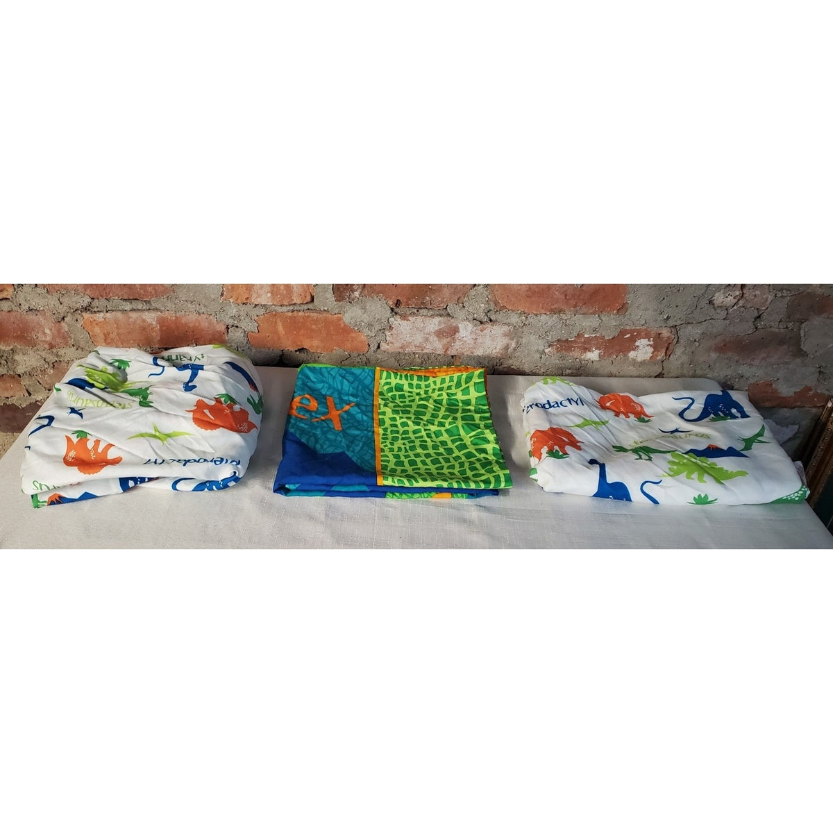 Kids Dinosaur Sheet Set Lot 3 Piece Set Toddler Bed Crib Mattress Pillow Sham