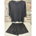 Sampeel Womens Lounge Pajama Set L Black 3/4 Sleeve Elastic Waist