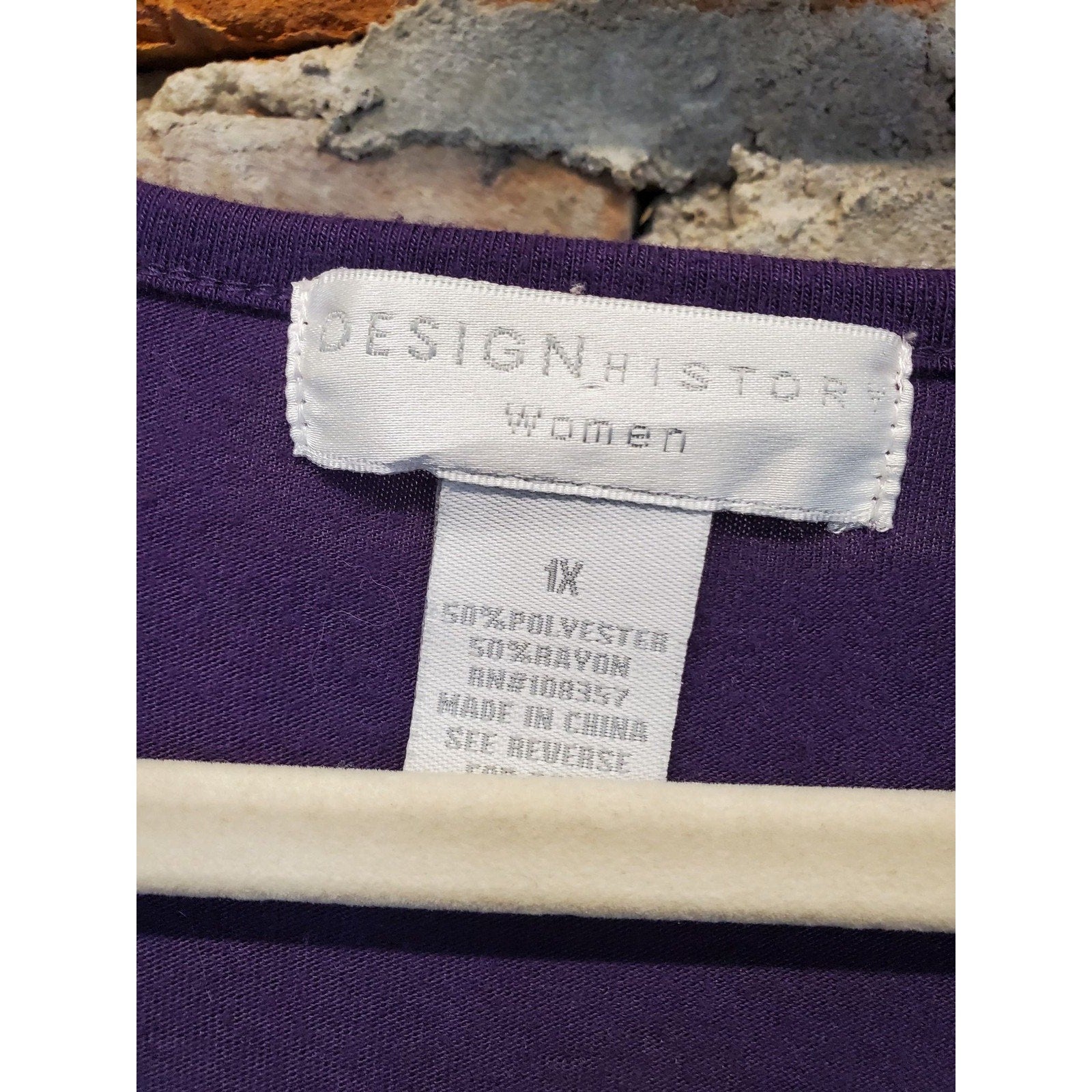 Design History Womens Tank Top Blouse Size 1X Purple Pleated Ruffle Rosette