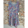 LuLaRoe Womens Swing Dress 3XL Gray Multicolor Geometric Pattern Half Sleeve