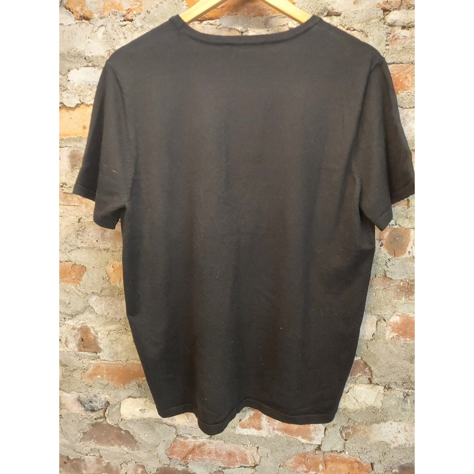 Laurie Felt Womens Black Knit Top L Crew Neck Pullover Short Sleeve