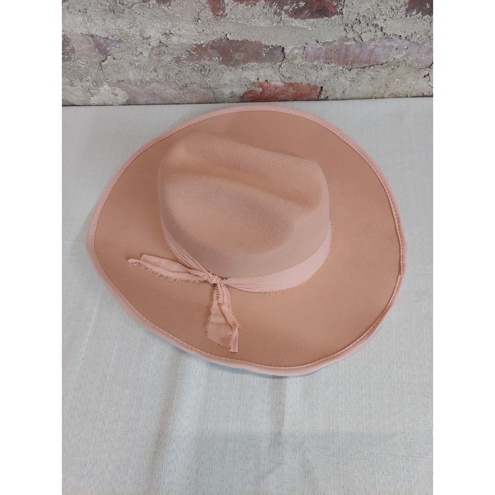Keilin Womens Cowgirl Hat X-Large Blush Pink Wide Brim Western Ribbon Tie