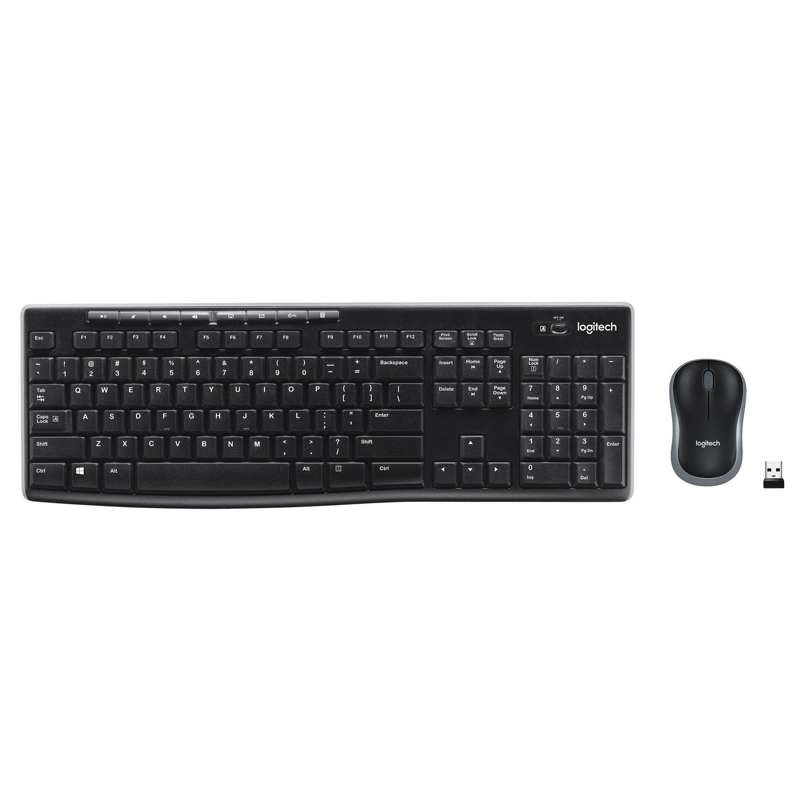 Logitech Wireless Keyboard Mouse Combo Set MK270 USB Receiver PC Desktop Black