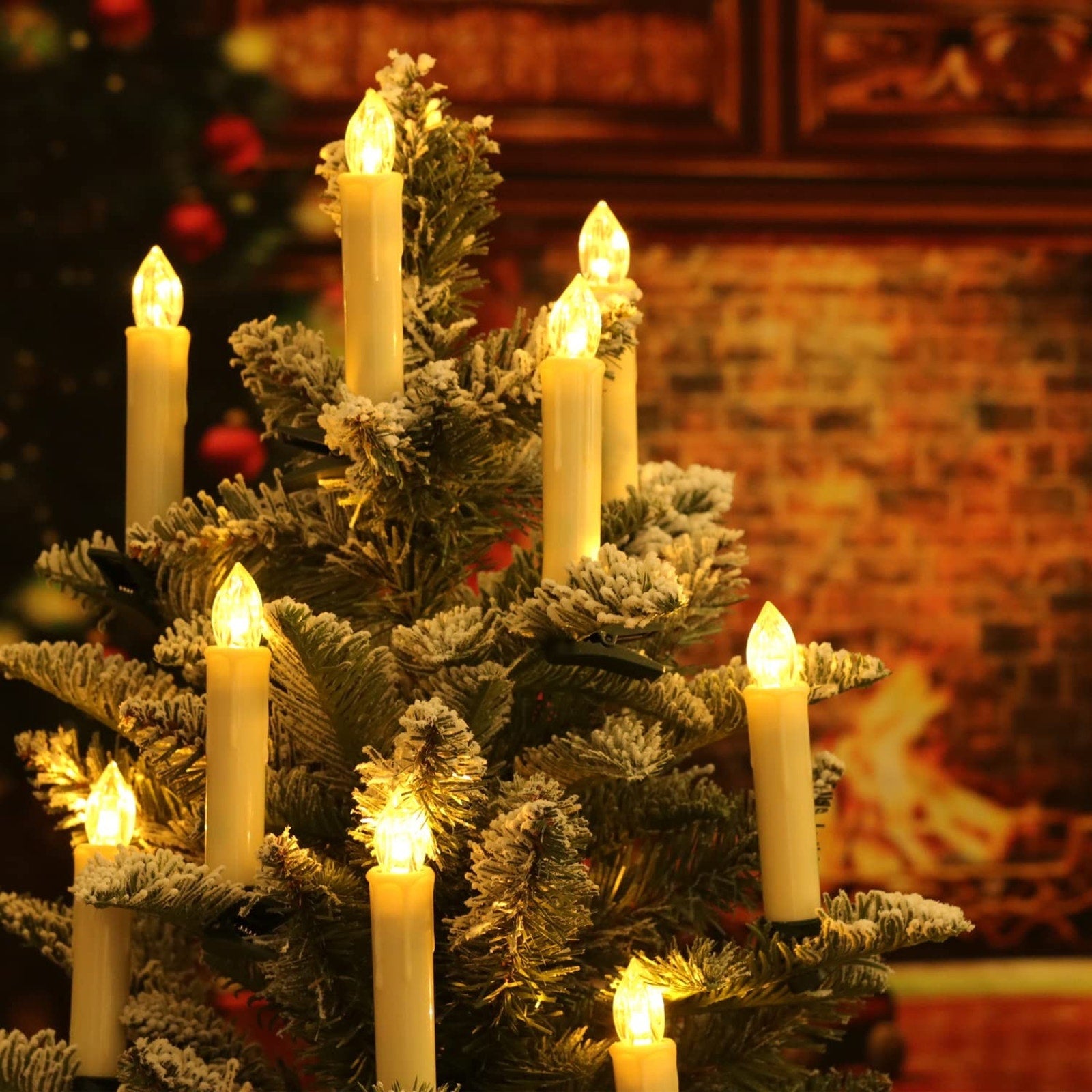 LED Candle Christmas Tree Clip On Flameless Remote Control Timer Warm White 10