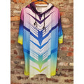 DEHANER Mens 3XL Short Sleeve Hoodie Rainbow Cycling Shirt Bike Athletic