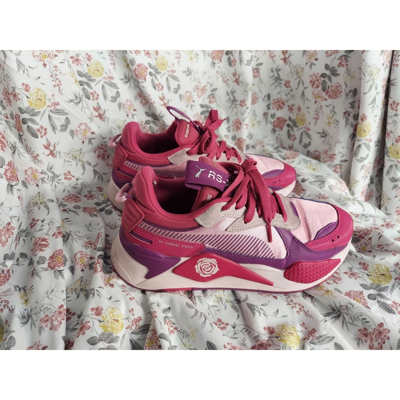Puma RS-X Running System Sneakers Pink Purple Womens 6.5 Rose Detail