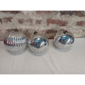 Christmas Ornaments Faux Mercury Glass Vintage Set of 3 Silver Ribbed 6 Inch