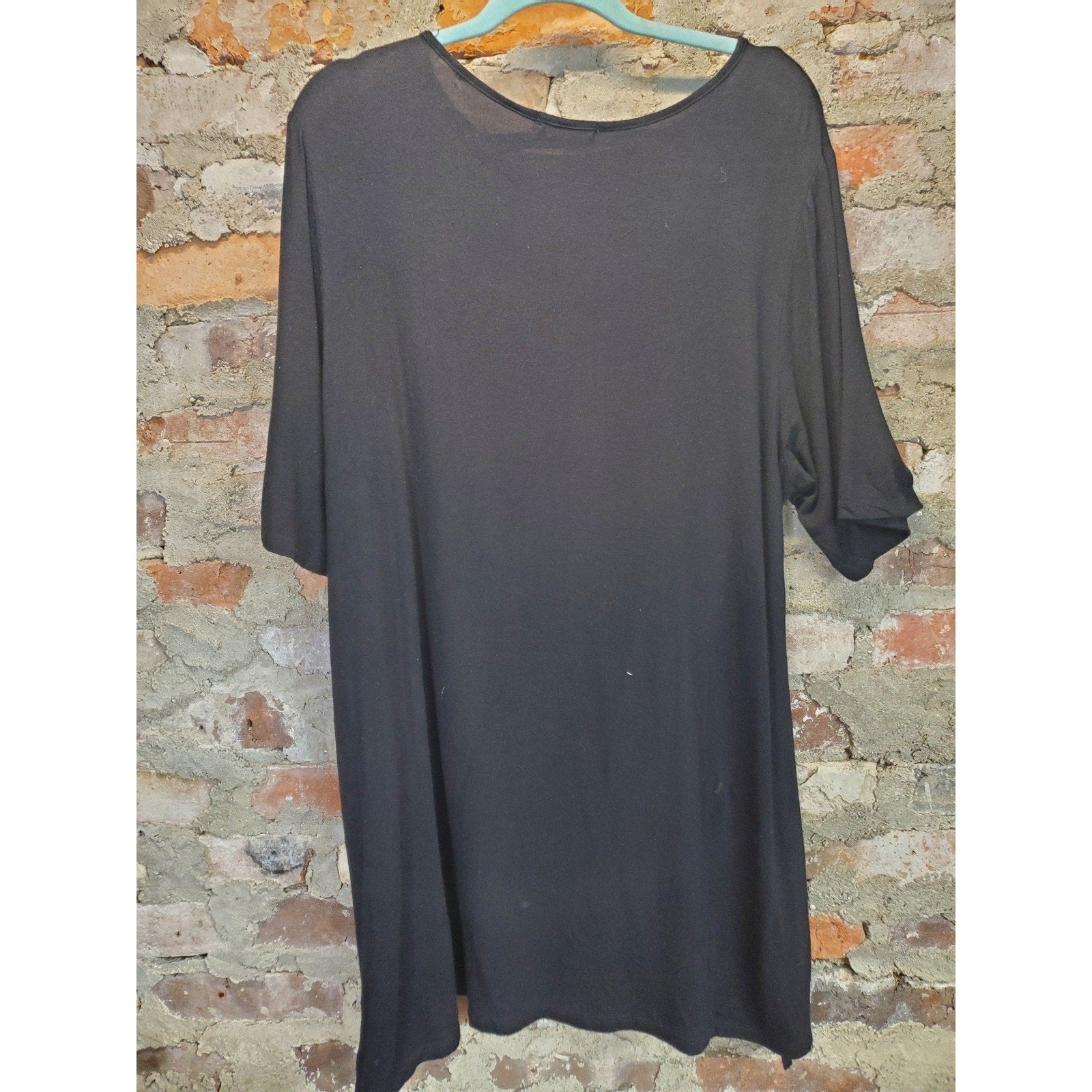 Bobeau And Rose Womens Tunic Top Size 2 Black Cutout Front Short Sleeve