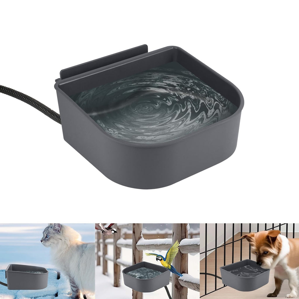 Heated Pet Thermal Water Bowl Hanging Anti Freeze Dog Cat Bird Outdoor Indoor