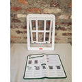 BOYTONG Screen Pet Door White 14 Inch Height 10 Inch Width Lockable Dog Cat Flap