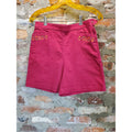 St Johns Bay Womens Shorts Size 6 Magenta Embroidered Floral Stretch Cotton