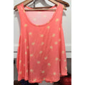 Joyspun Womens Tank Top XXL 20W Coral Palm Tree Print Sleeveless Summer