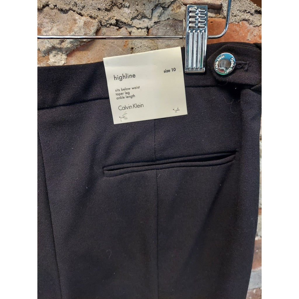 Calvin Klein Womens Pants Size 10 Black Highline Taper Leg Ankle NWT