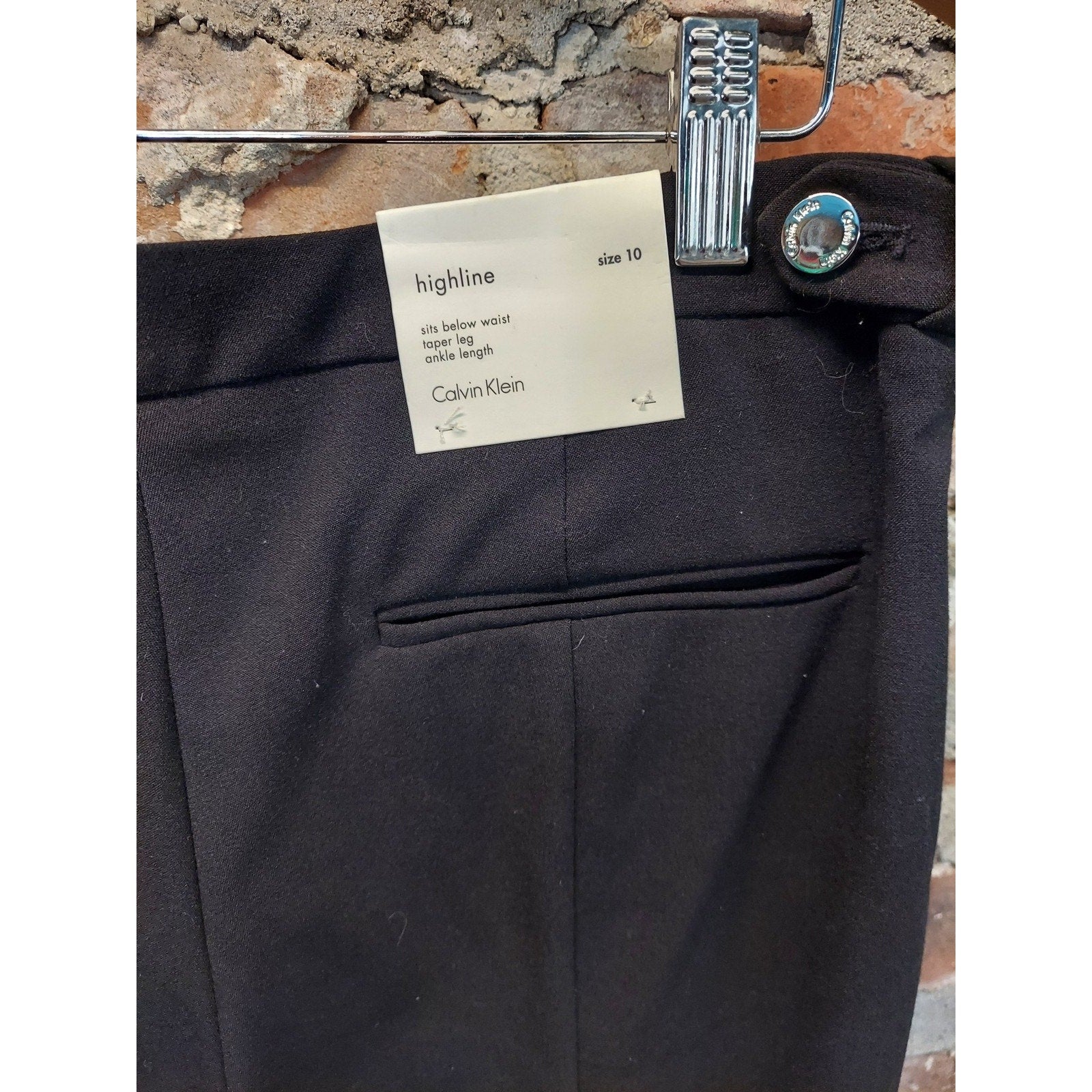 Calvin Klein Womens Pants Size 10 Black Highline Taper Leg Ankle NWT