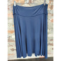 Chaps Womens A Line Skirt 1X Navy Blue Pull On Stretch Flowy Knee Length