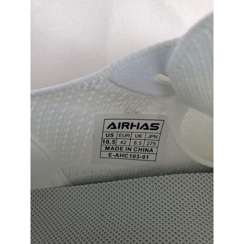 AIRHAS Mens Sneakers Shoes Size 10.5 White Knitted Breathable Casual Athletic