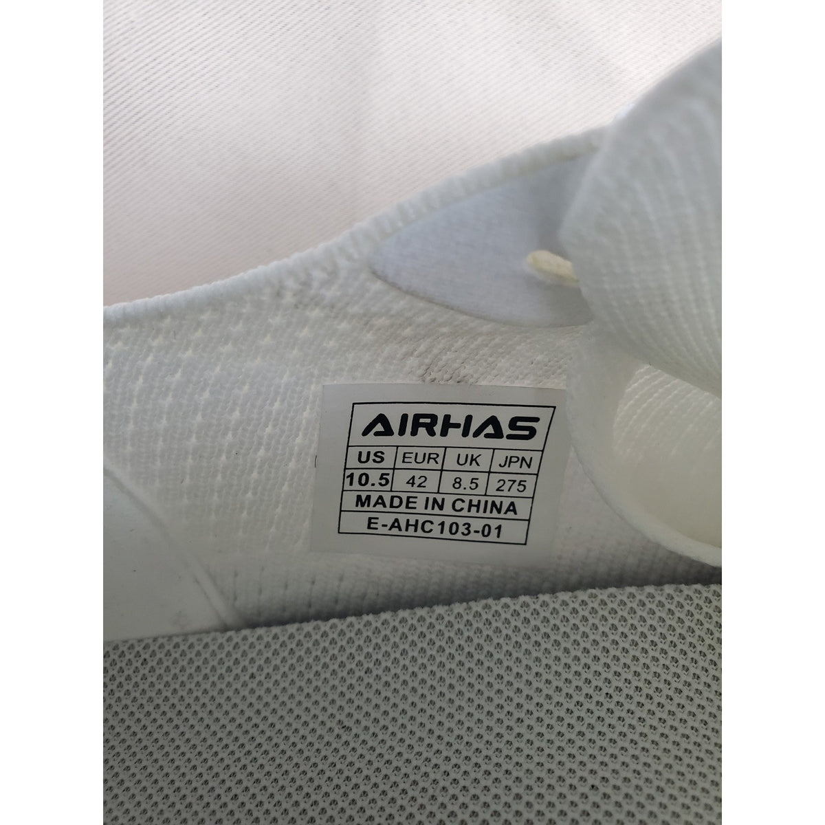 AIRHAS Mens Sneakers Shoes Size 10.5 White Knitted Breathable Casual Athletic