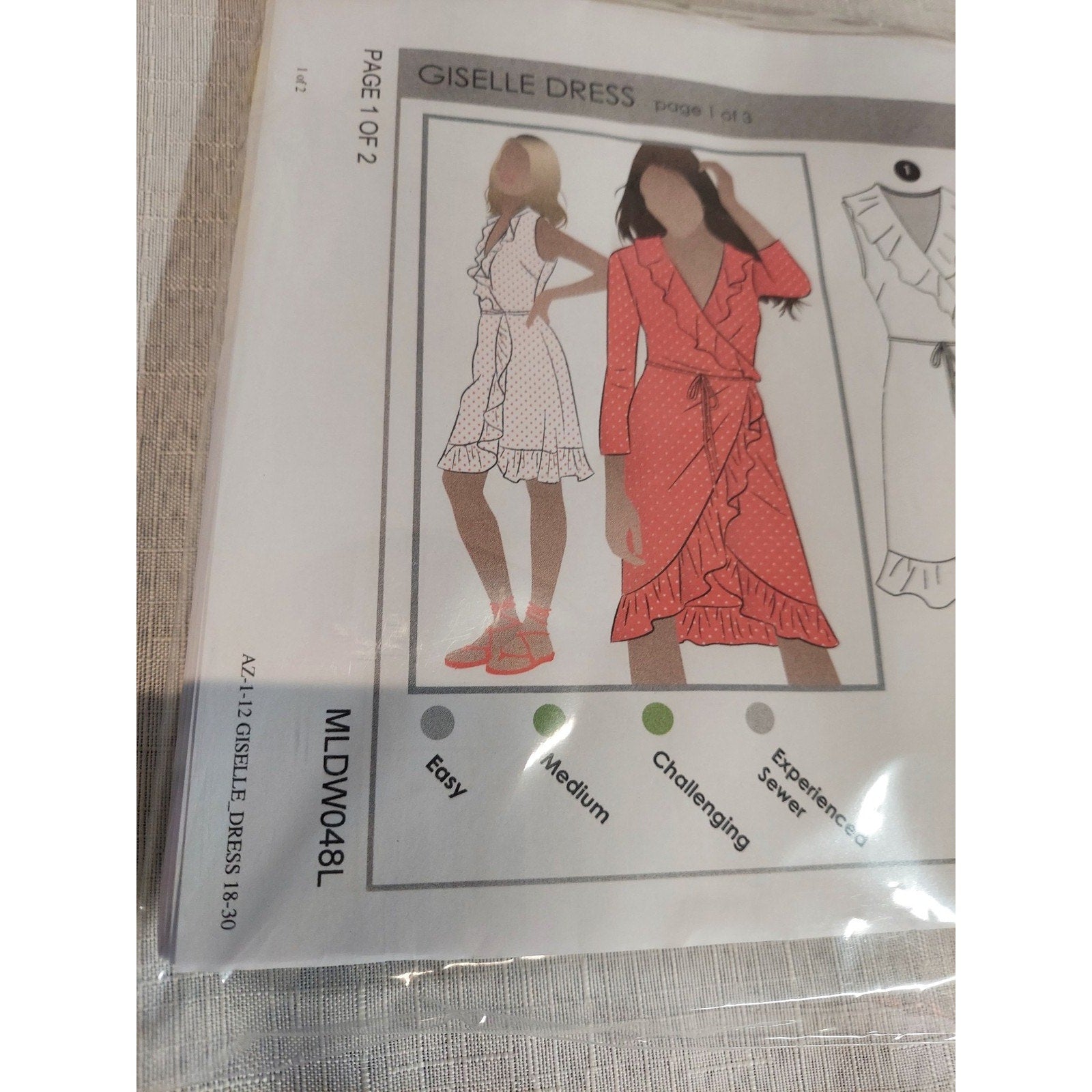 Style Arc Giselle Dress Womens Pattern Wrap Ruffle Hem Size 18-30 New Uncut
