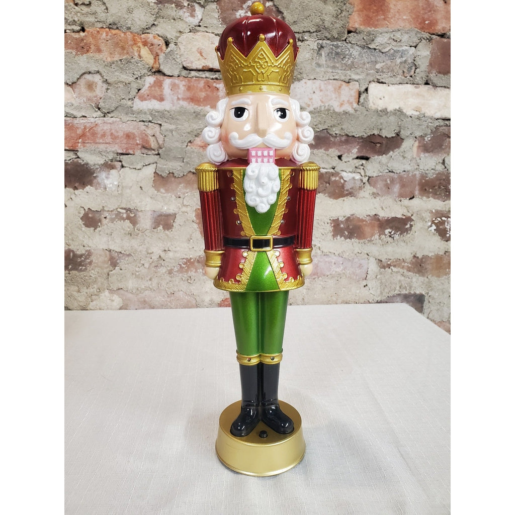 Nutcracker Christmas Holiday LED Lights Light Up Decor Figurine Red Green Gold