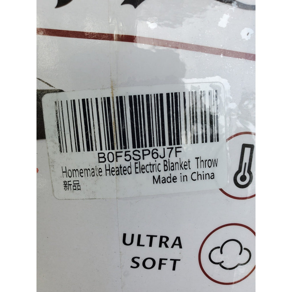 Homemate Heated Electric Blanket Throw 50x60 Ultra Soft Auto-Off