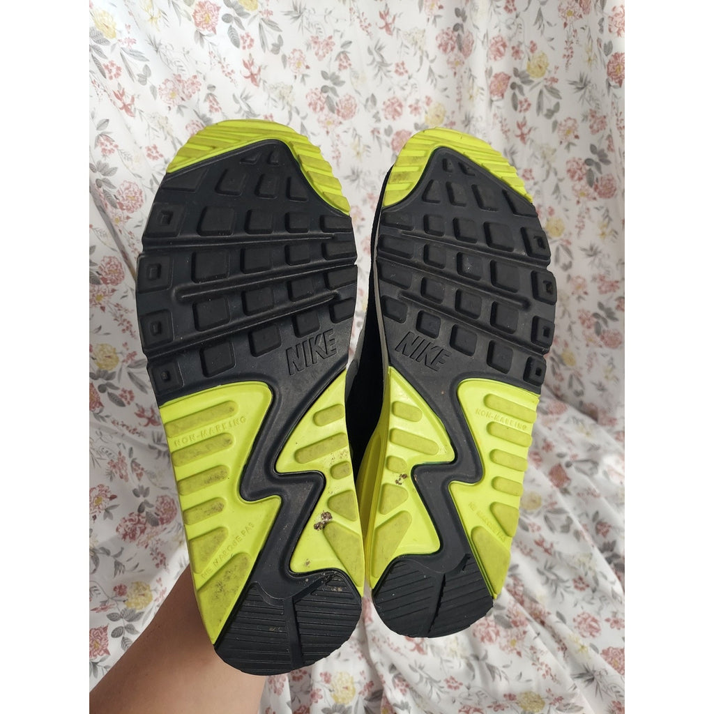 Nike Air Max 90 Youth Sneakers US 7Y White Gray Black Volt Running Athletic