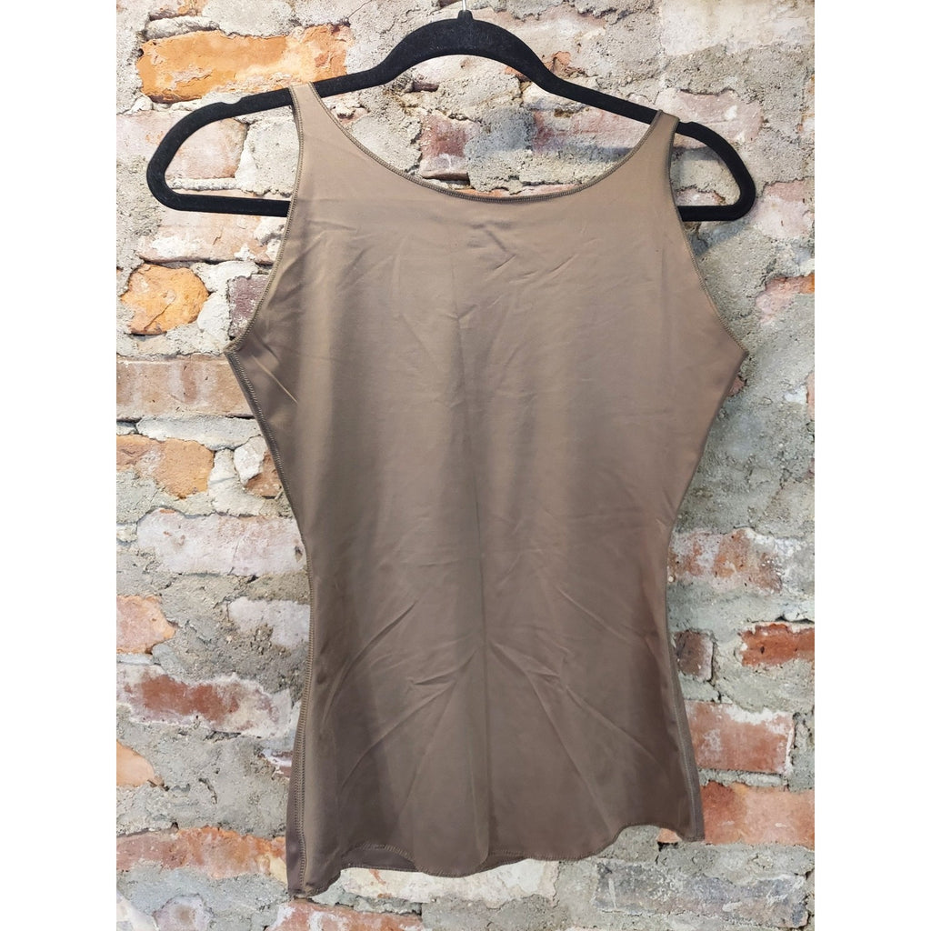 SPANX Womens Shapewear Tank Top M Brown Tan Smooth Stretch Shaper Camisole