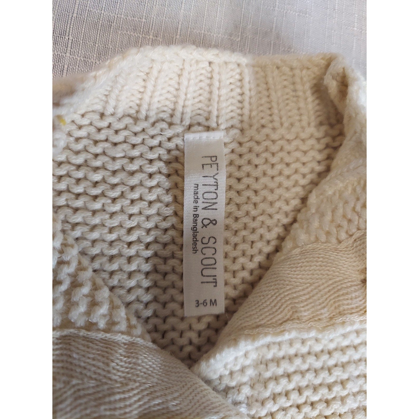 Peyton & Scout Baby Chunky Knit Cardigan Ribbed Pants 2 Piece Outfit Set 3-6M