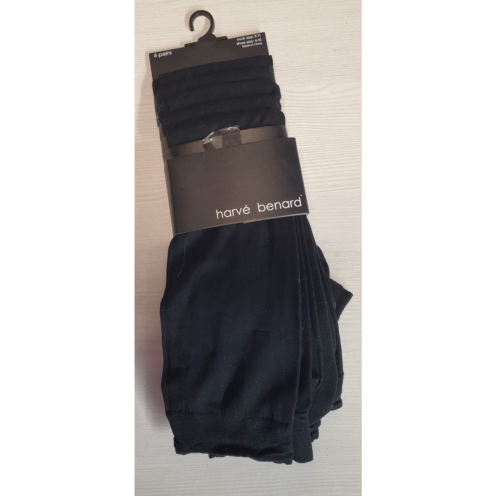 Harvè Benard Womens 6 Pairs Black Trousers Socks Shoe 4-10 9-11 Nylon Spandex