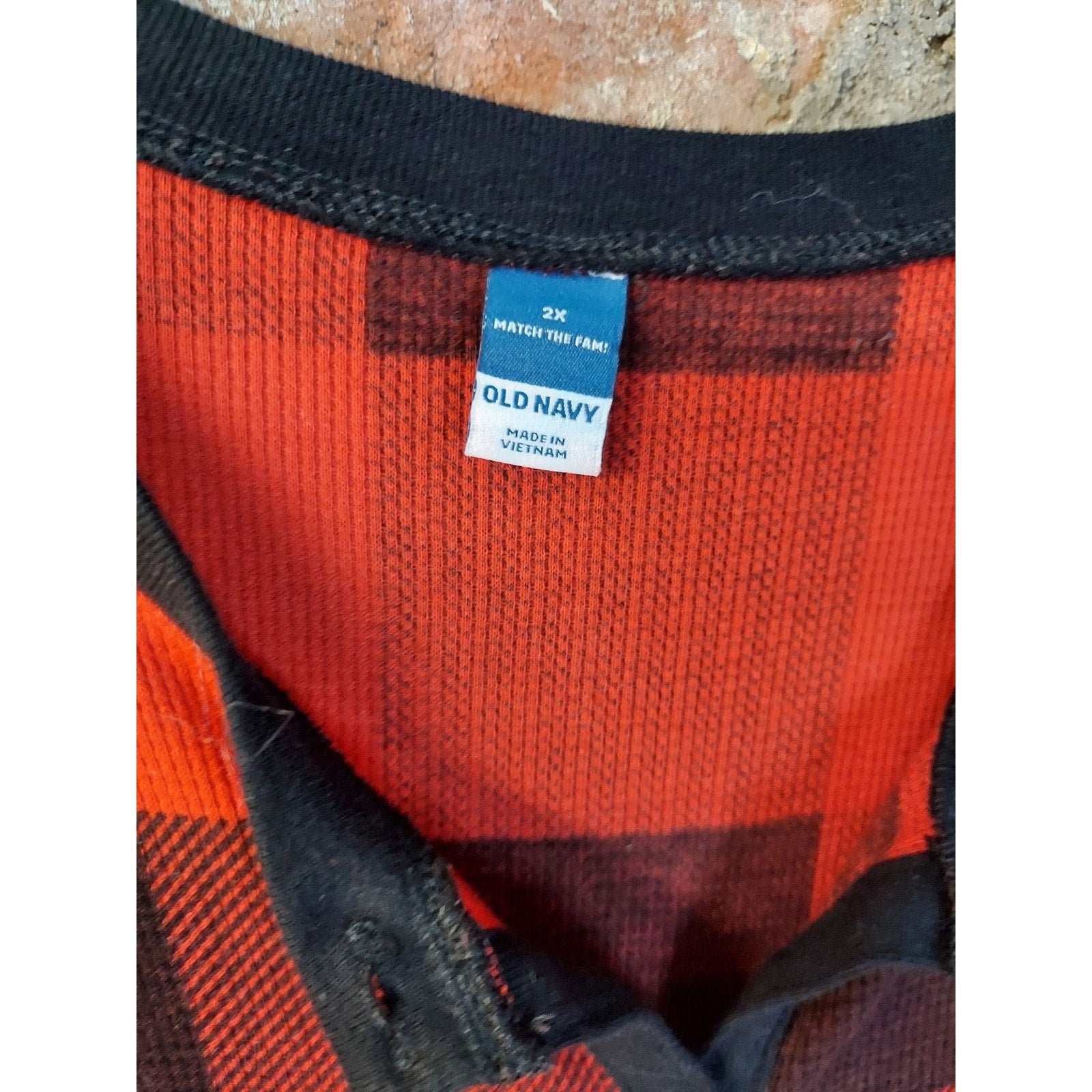Old Navy Womens One Piece Jumpsuit 2X Red Black Buffalo Plaid Pajamas Henley