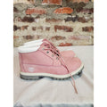 Timberland Womens Ankle Boots 8M Pink Waterproof Leather Lug Sole A2617