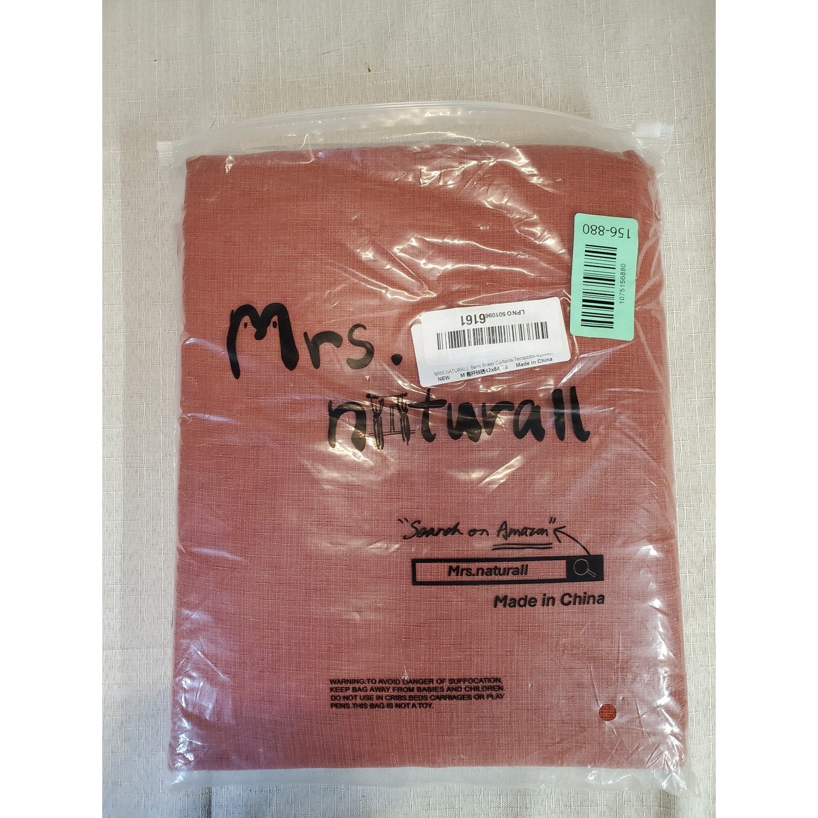 Mrs Naturall Sheer Window 84 inch Curtains Rod Pocket Linen Look Rust Pair