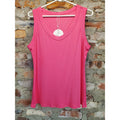 An Ensembl Womens Tank Top 2XL Hot Pink Ribbed Knit NWT Scoop Neck Sleeveless