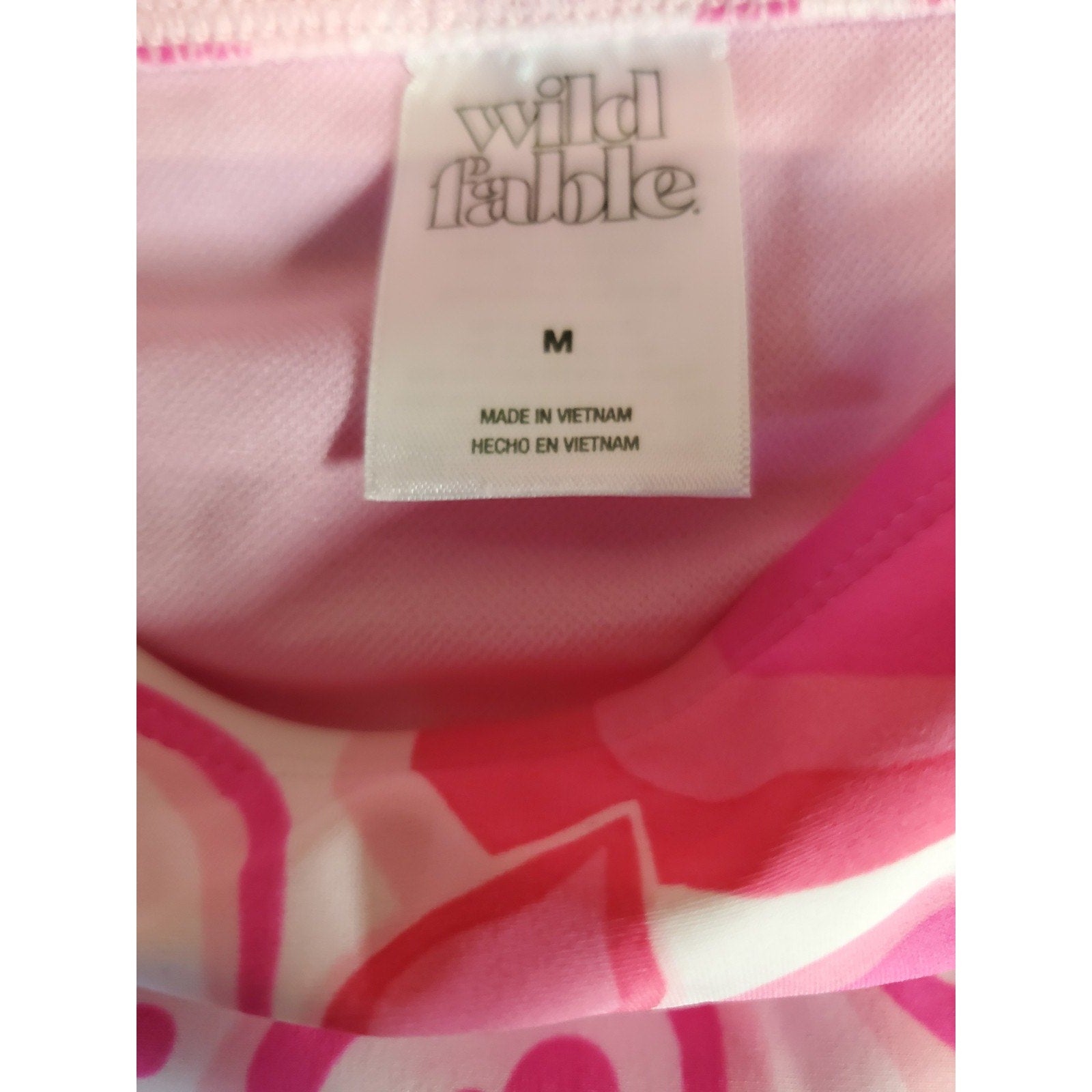 Wild Fable Womens Bikini Set L Top M Bottom Pink Heart Print NWT Removable Pads
