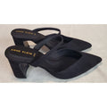 Anne Klein Womens Sz 8.5 Black iflex Mules Slingback Pointed Toe Block Heels