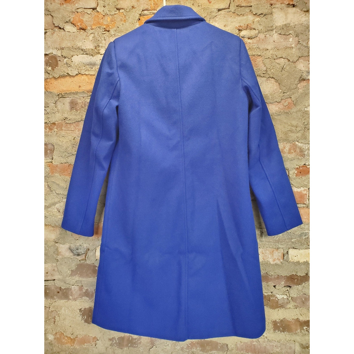 NEW Womens Winter Coat S Royal Blue Collared Button Front Lined