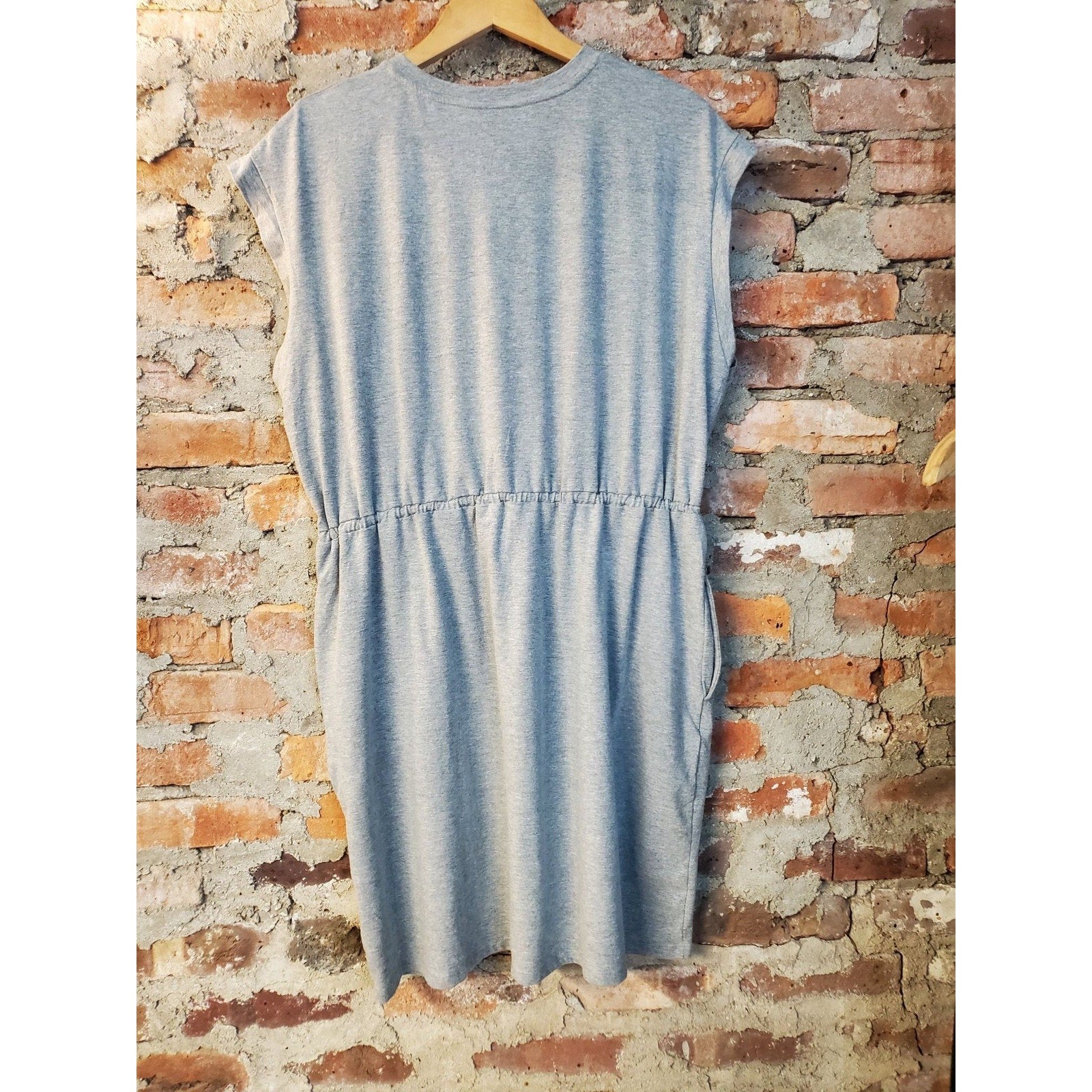 A New Day Womens T-Shirt Dress Size XX-Large Gray Sleeveless Drawstring Waist