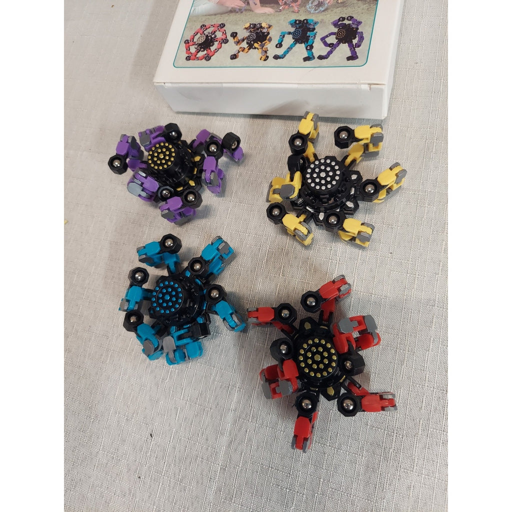 Gokeey Transformable Fidget Spinners 4 Pack Magnetic Robot Toy Multicolor Kids